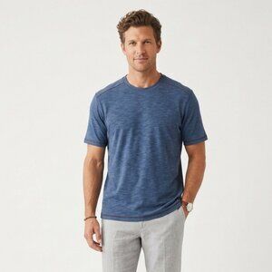 Tommy Bahama Men Shirt Sz L Blue Short Sleeve Casual Minimalist Travel Vacation